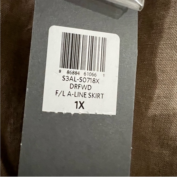 NEW Eileen Fisher 100% Irish Linen A-Line Midi Lined Skirt Lagenlook Driftwood - Picture 6 of 11